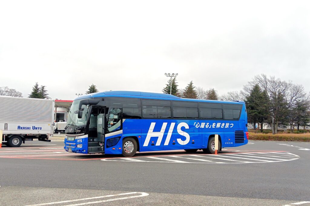 銀山温泉 ツアーバス HIS サービスエリア 休憩