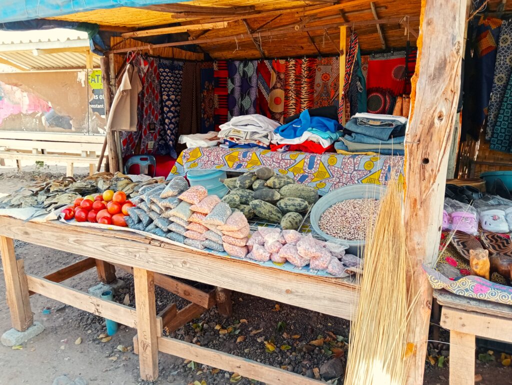 ボツワナ カサネ ローカル食品販売店 バオバブの実など